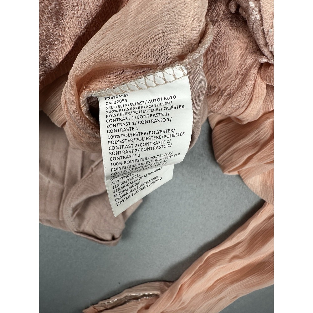 Anthropologie Tiny Pink Embroidered Boho Lace Blouse Long Sleeve Womens XS Fairy - Picture 8 of 10